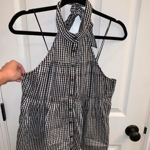 Free People Checkered Halter Top